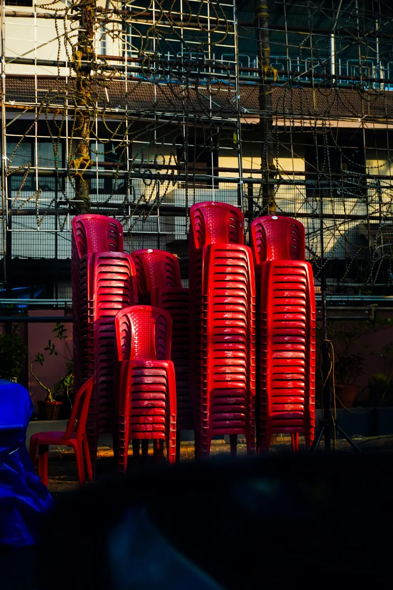 Plastic Stacking Chairs - Red - Large Quantity