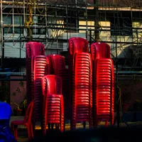 Plastic Stacking Chairs - Red - Large Quantity
